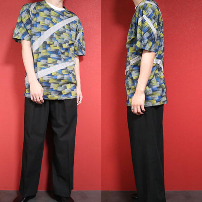 Issey Miyake Slanted Pleats All-Over Pattern T-Shirt Size 4
