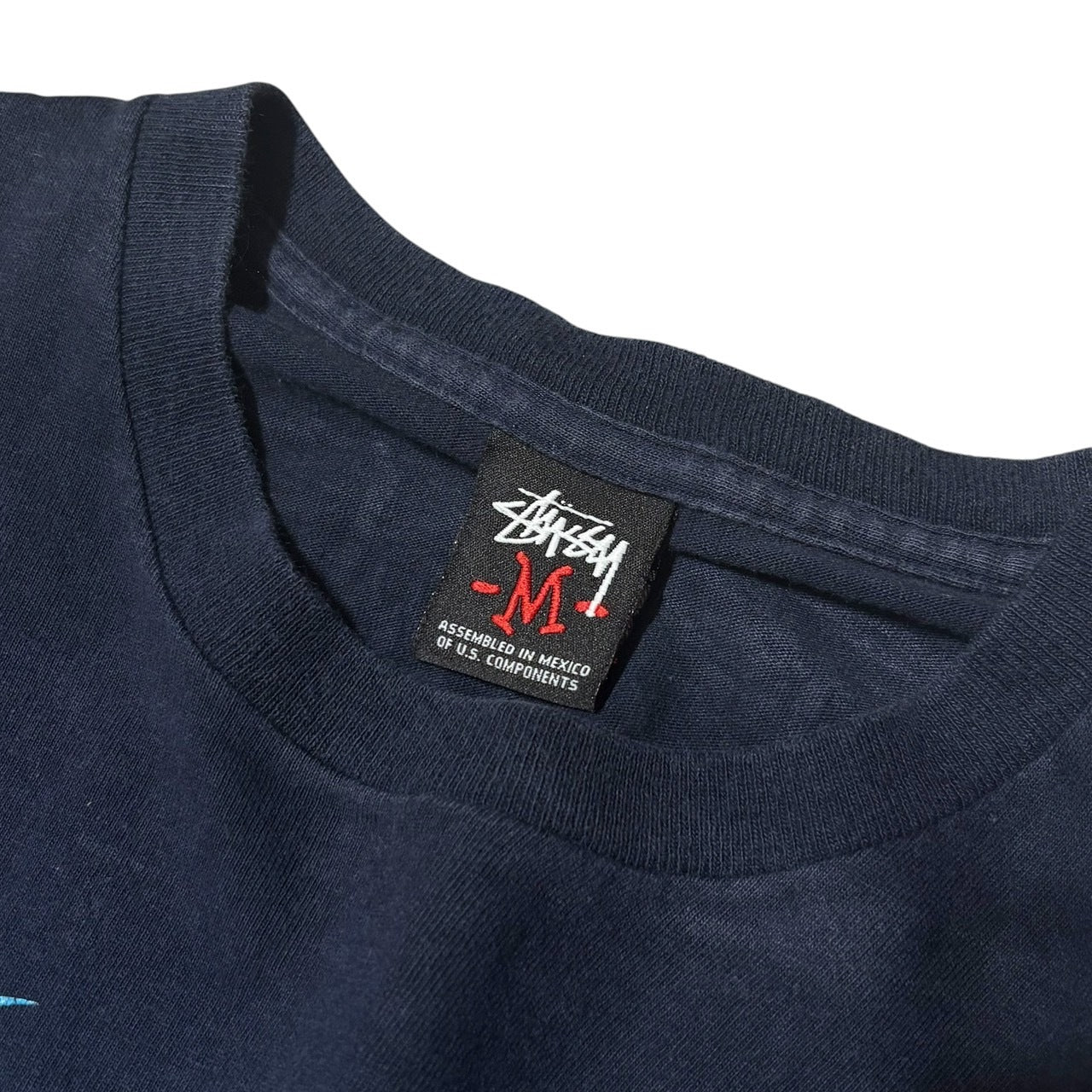 Stussy London Chapter Skull Gothic Navy Blue T-Shirt Size M