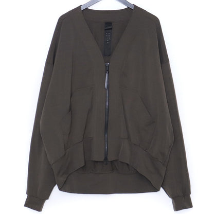 THE VIRIDI-ANNE 24SS Nylon Smooth Zip Cardigan Gray Size 3
