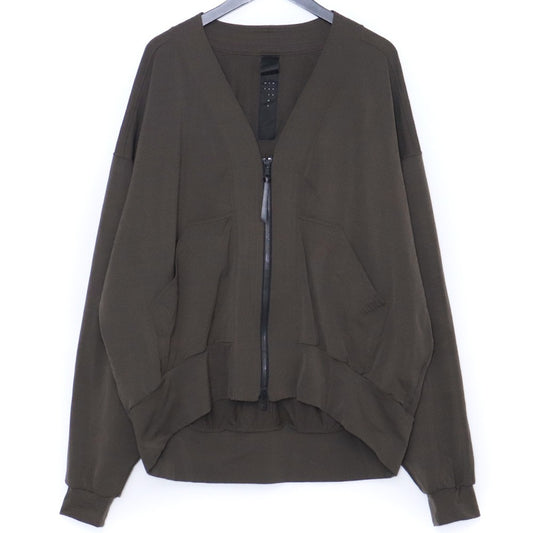 THE VIRIDI-ANNE 24SS Nylon Smooth Zip Cardigan Gray Size 3