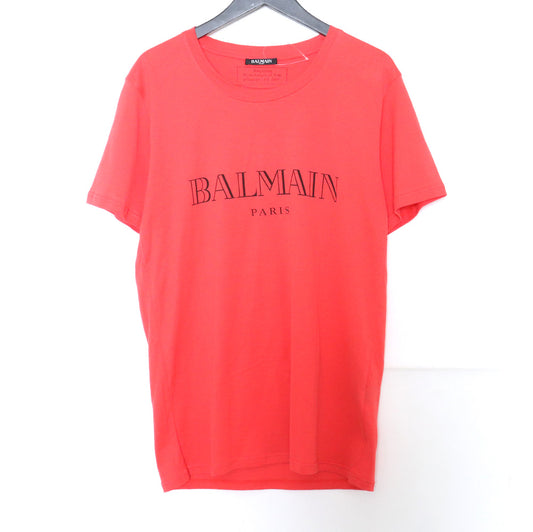 BALMAIN Front Logo T-Shirt Red Size L