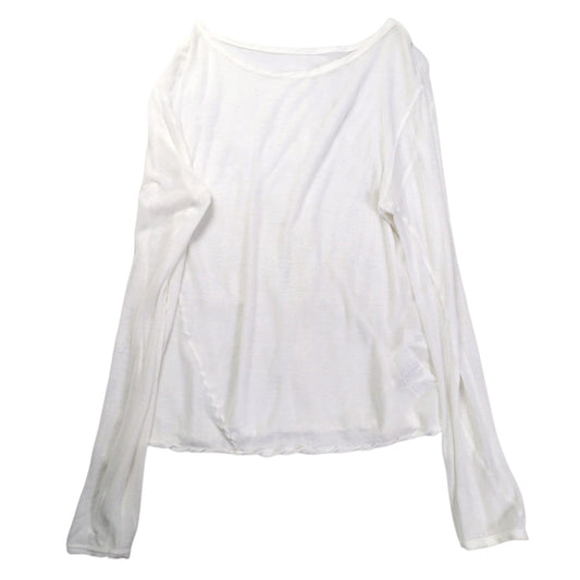 Y's Cotton Gauze Sheer Long Sleeve Tee White Size 3