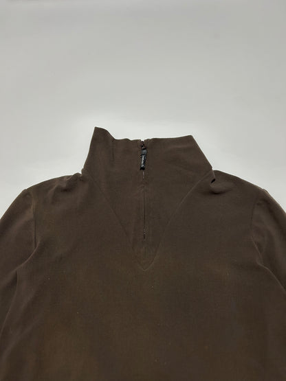 ARMANI JEANS 90s 1/4 Zip Sweatshirt Brown