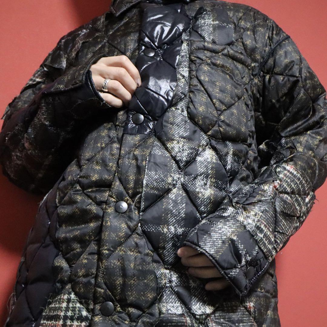 CMMN SWDN 19AW Brown Quilted Distressed Down Coat Size 46