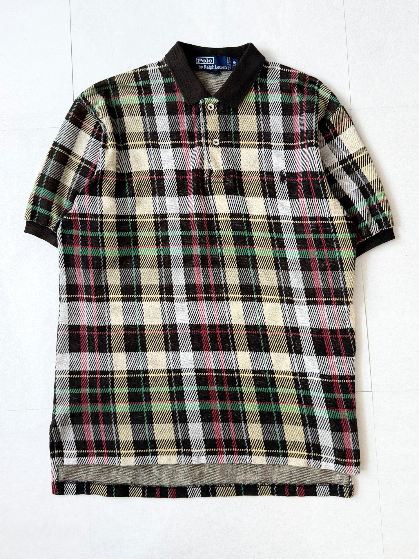 POLO by Ralph Lauren Cotton Check Design Polo Shirt Size S