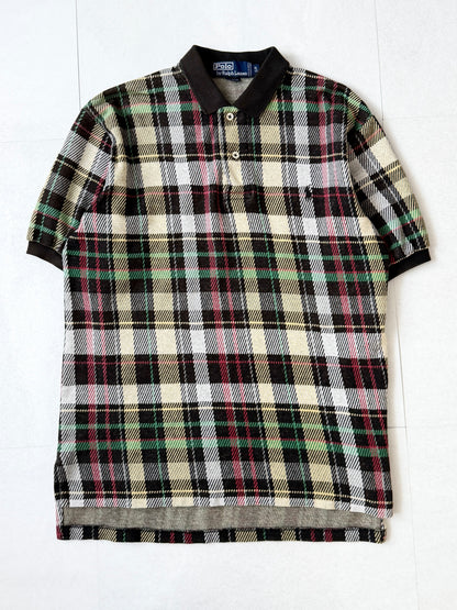 POLO by Ralph Lauren Cotton Check Design Polo Shirt Size S