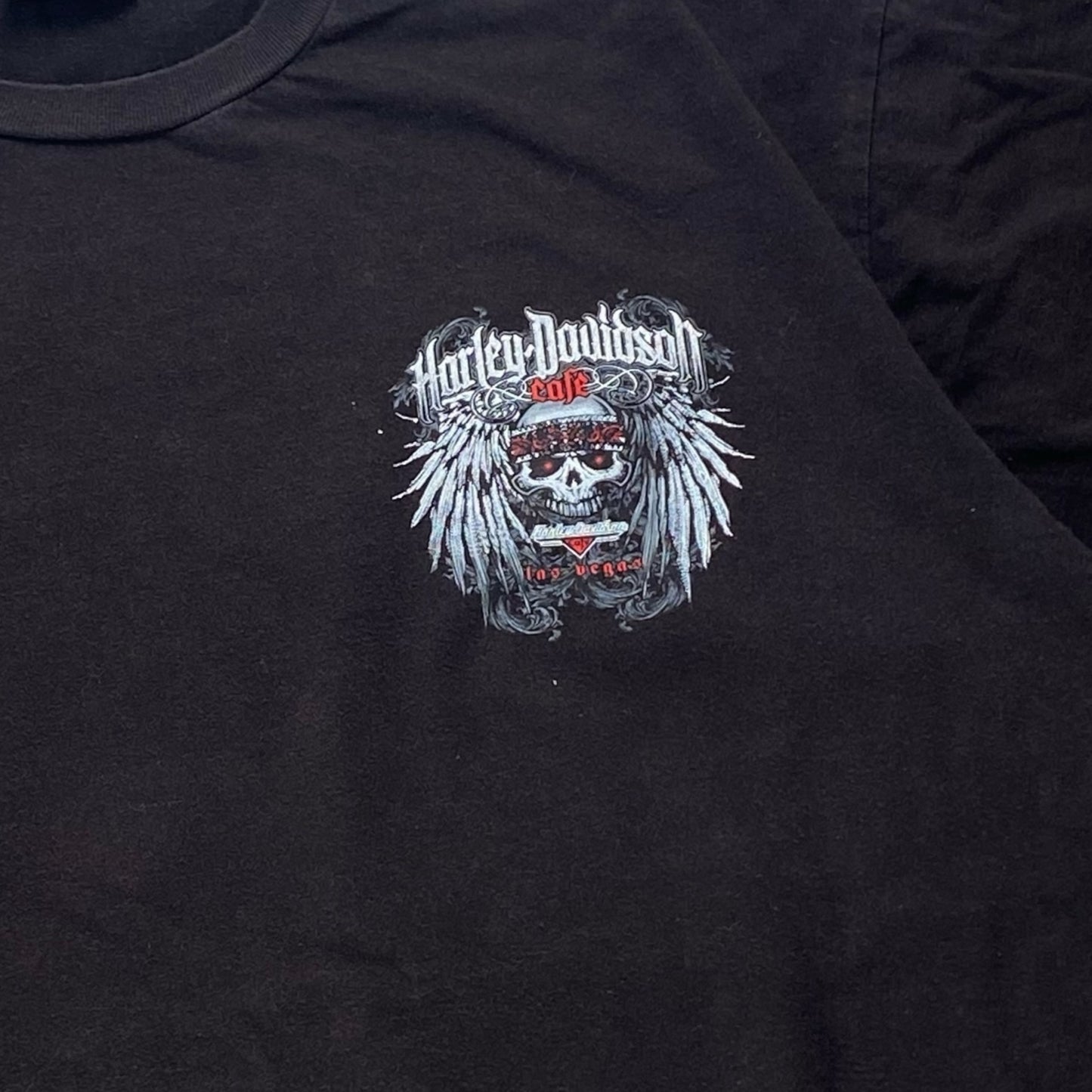 HARLEY-DAVIDSON Cafe 00s Short Sleeve T-Shirt Black Size 2XL