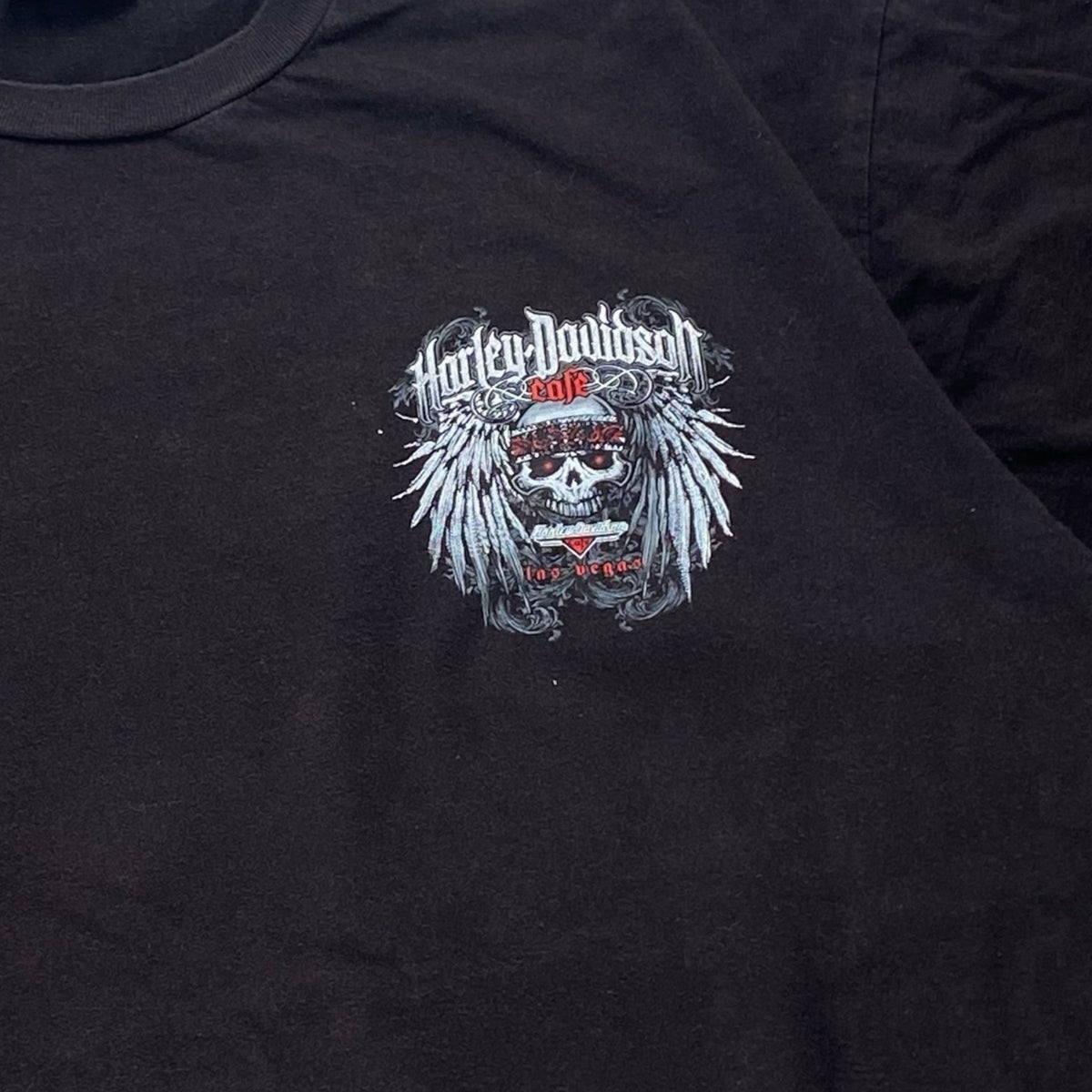 HARLEY-DAVIDSON Cafe 00s Short Sleeve T-Shirt Black Size 2XL