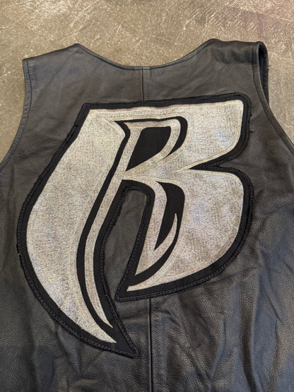 Ruff Ryders Black Leather Shirt Size M