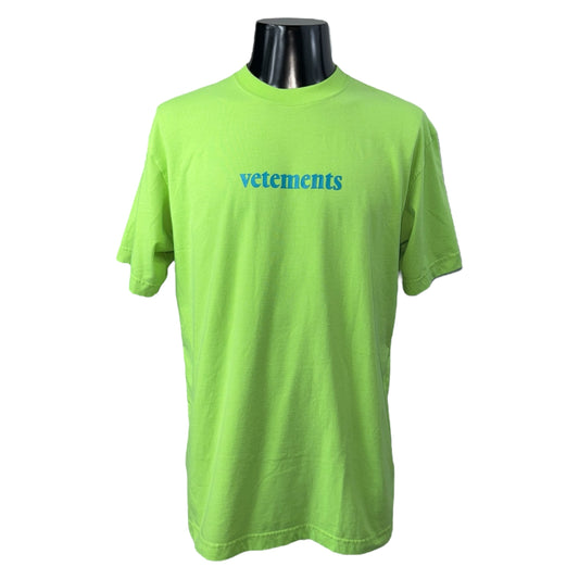 Vetements Logo Print T-Shirt Green Size S