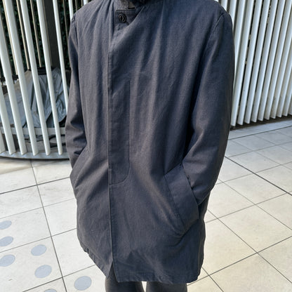 kolor Dark Gray Bal Collar Coat Checkered Liner