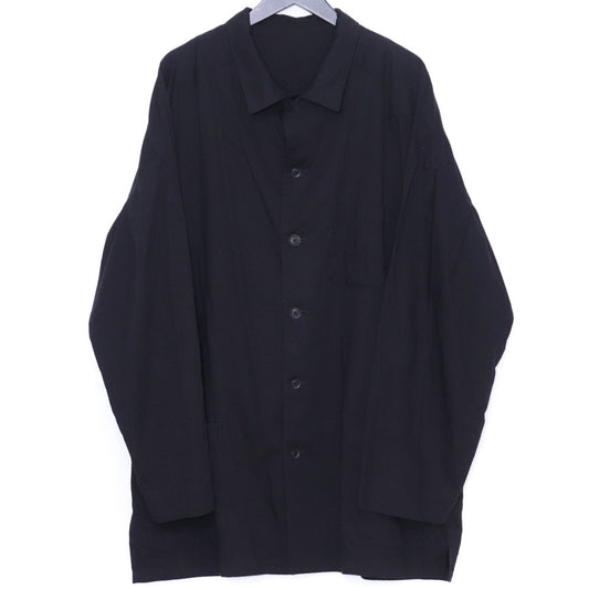 YOHJI YAMAMOTO POUR HOMME 19SS Stand Shirt Black Size 1