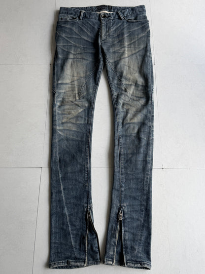 Johnny Wolf Faded Zip Flare Denim Size 2