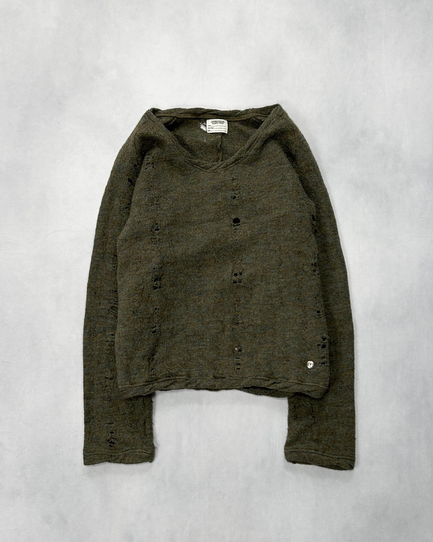 MIHARA YASUHIRO Churchill Branch Distressed Wool Knit Size S