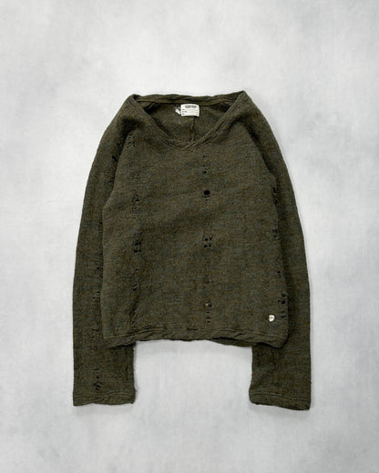 MIHARA YASUHIRO Churchill Branch Distressed Wool Knit Size S
