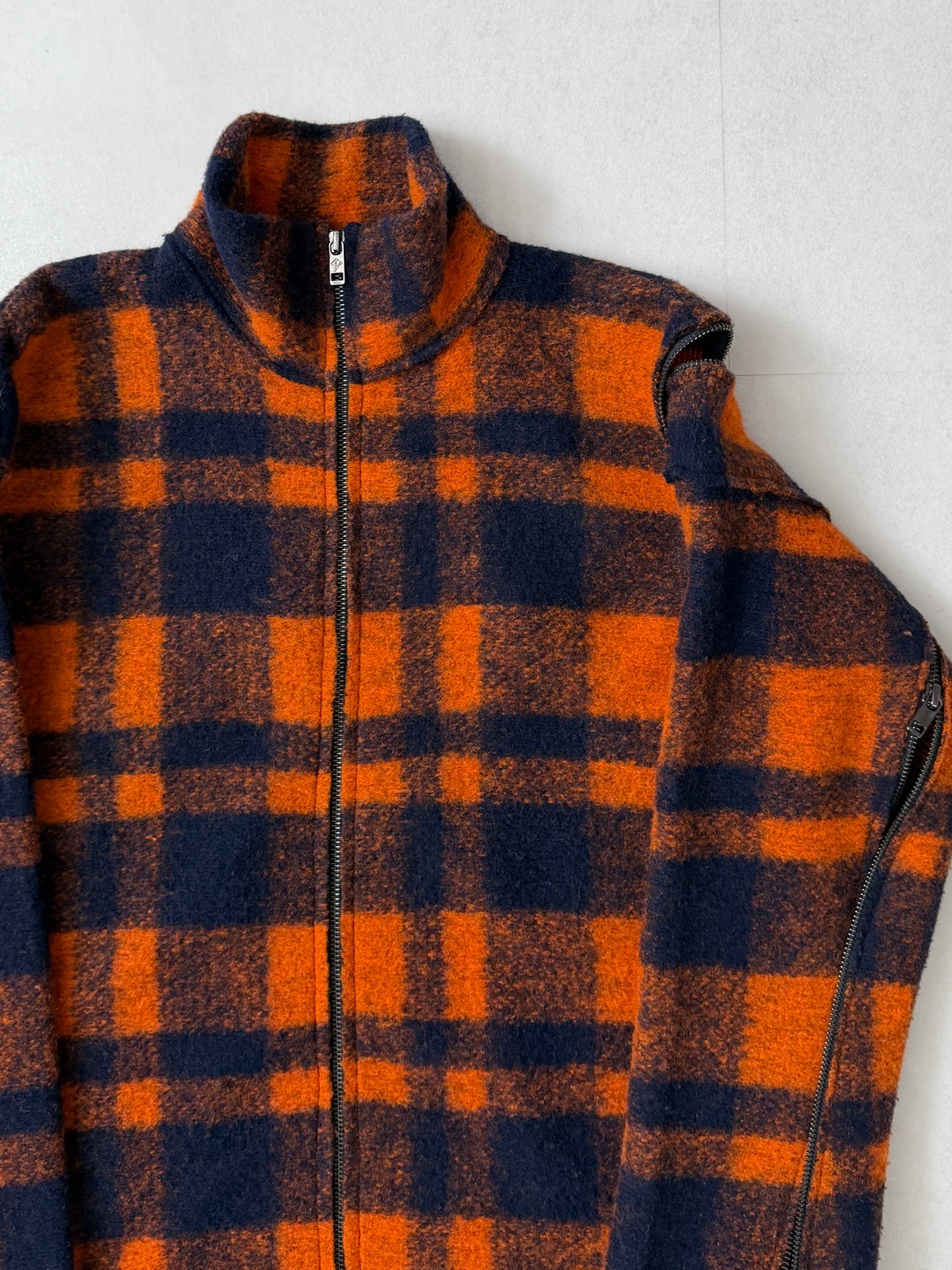 Zadig & Voltaire Multi Check Zip Wool Jacket Size XS