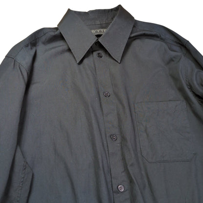 S'YTE Black Cotton Broad Regular Collar Long Sleeve Shirt Size 4