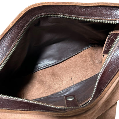 Y's Leather Flap Waist Pouch Brown