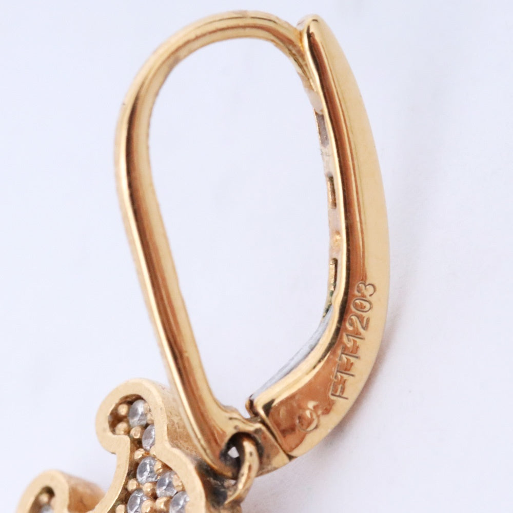 CELINE Triomphe Rhinestone Earrings Gold Size F