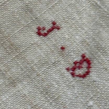 Euro antique 1900s Thick Linen "JD" Up Ecru Shirt