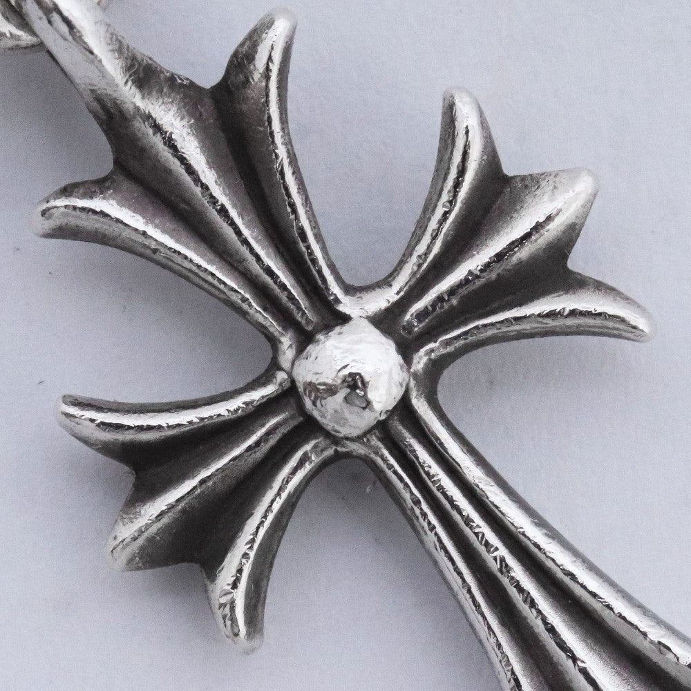 CHROME HEARTS 1 Ball Tiny CH Cross Charm Silver Size F