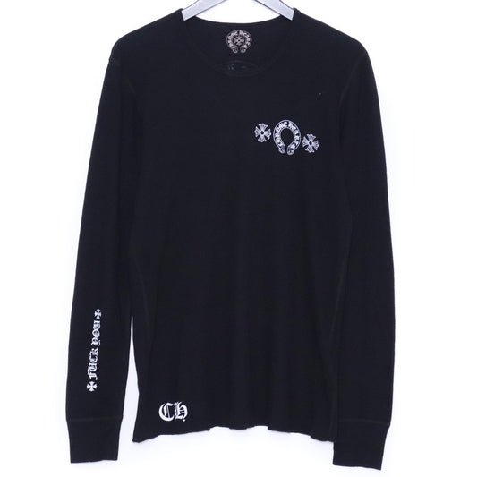CHROME HEARTS Old Horseshoe CH+ Thermal Long Sleeve Tee Black Size M