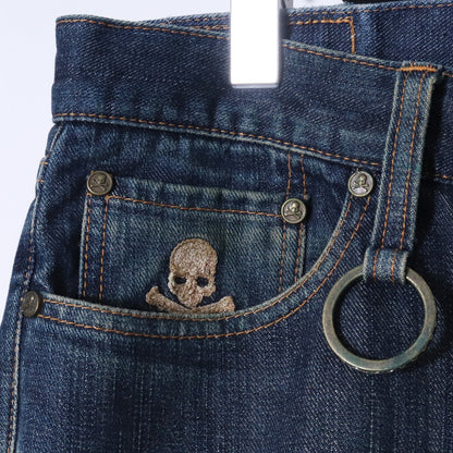 MASTERMIND JAPAN Timeless Jacquard Skull Denim Blue Size S