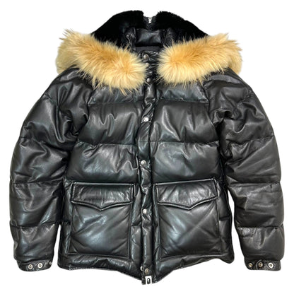 Bape A BATHING APE 00s Racoon Fur Down Jacket Blk Size S