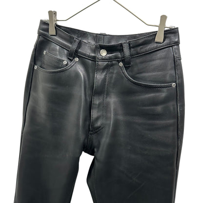 KADOYA Leather Biker Pants Black Size W30