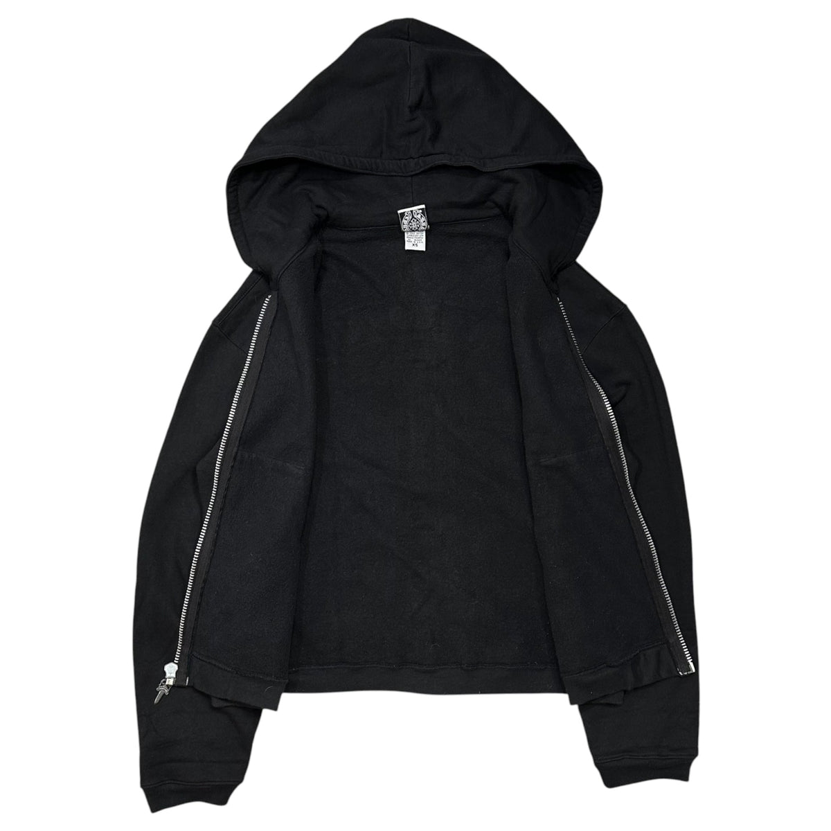 CHROME HEARTS 90s Dagger-Charm Zip Back-Print Multi Hoodie Size XS