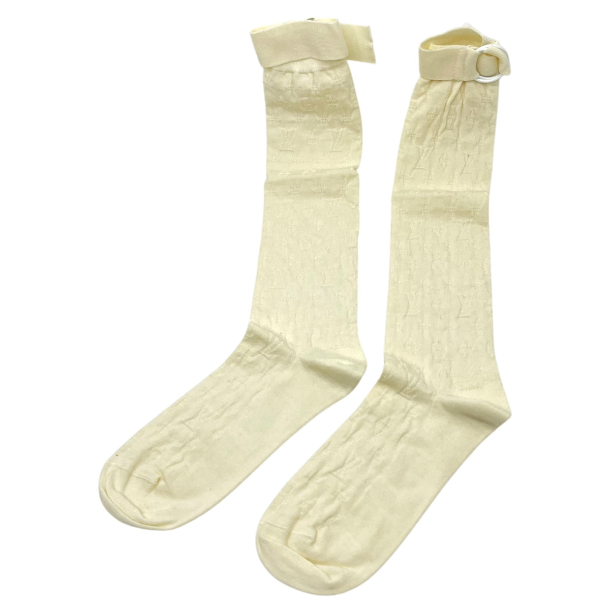 LOUIS VUITTON Monogram Socks Ivory