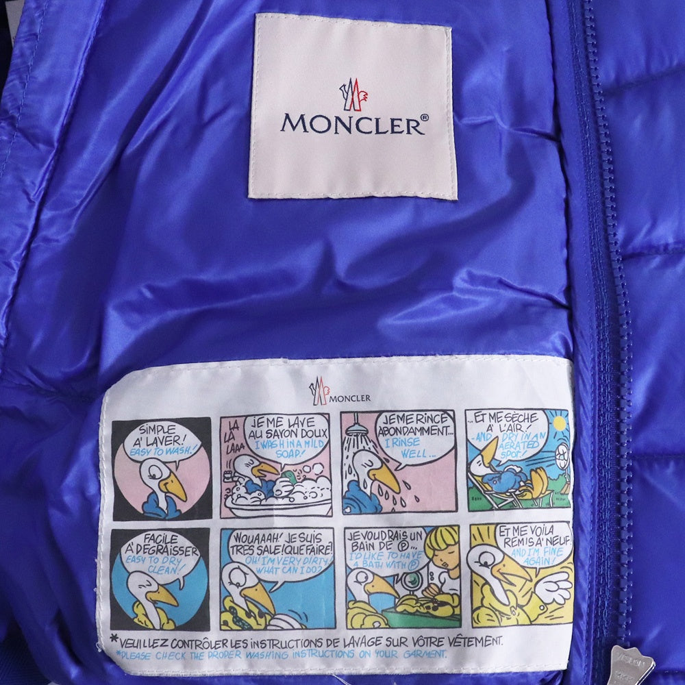MONCLER AVRIEUX GIUBBOTTO Hooded Nylon Jacket Blue Size 0