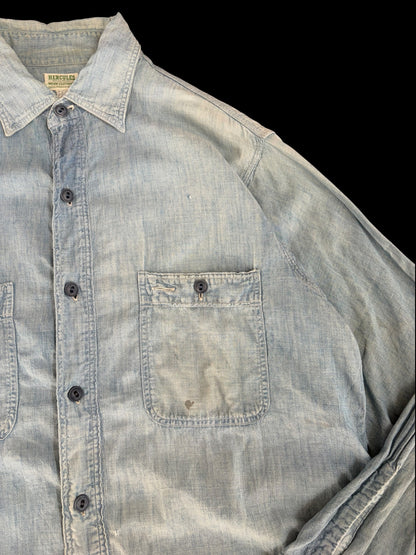 HERCULES 50s Vintage Chambray Long Sleeve Shirt