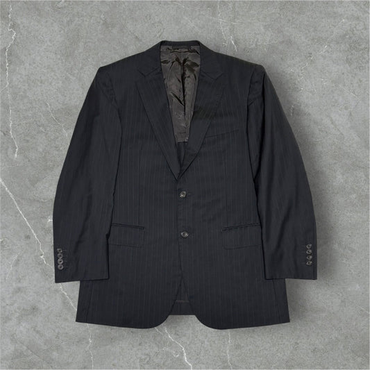 BURBERRY LONDON 00s Stripe Wool/Silk Tailored Jacket