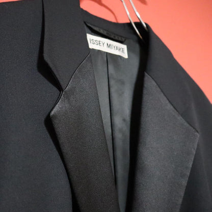 ISSEY MIYAKE 94AW Wool Silk Peak Lapel Blazer Black Size M