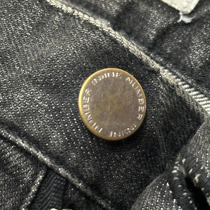 NUMBER (N)INE 01AW "STANDARDS" Grunge Jeans Black Pants Size 30