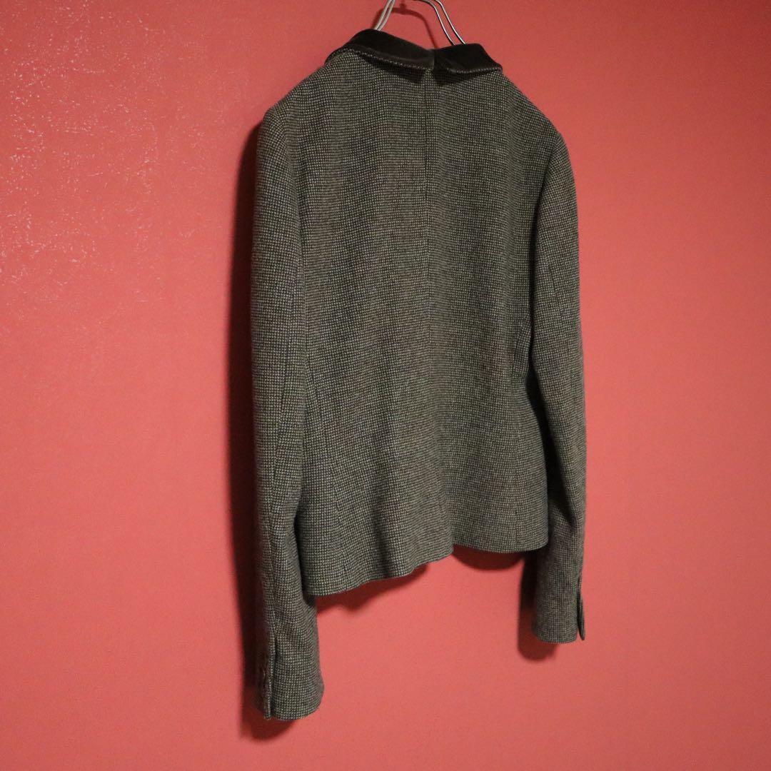 ETRO 90s Italian Houndstooth Velour Trim Jacket Size 44