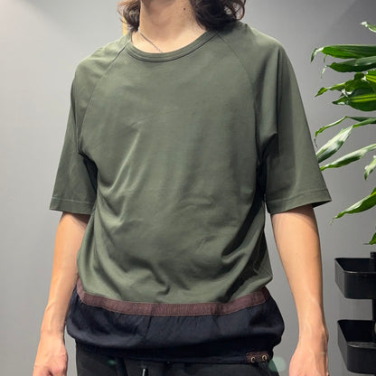 kolor Cotton Wool Switching Design Khaki Black Size 3