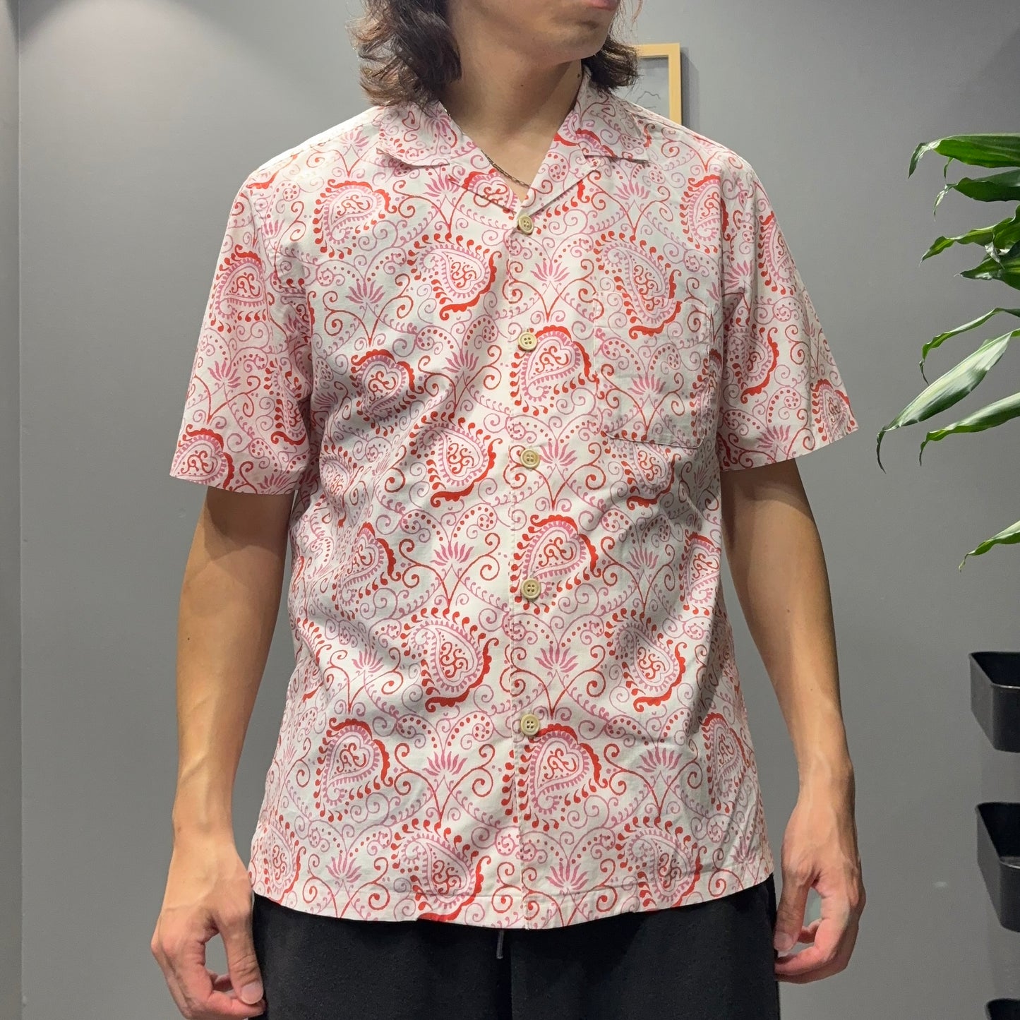 COMME des GARCONS HOMME 03AW Paisley Open Long Sleeve Shirt Size L