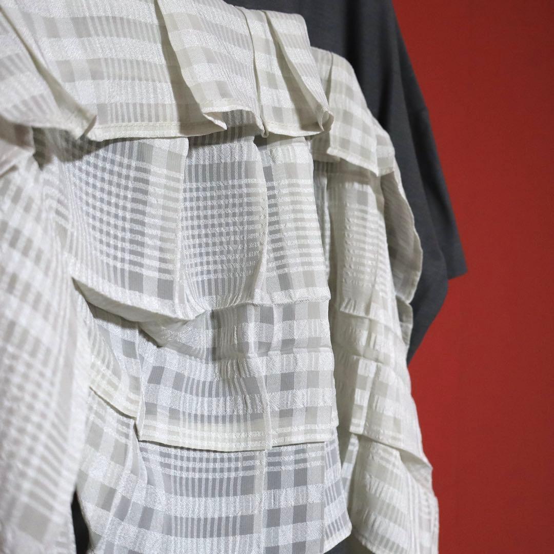 Y's Reconstructed Frill T-Shirt Size 2
