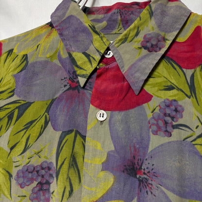 Paul Smith 80s Floral Graphic Long Sleeve Shirt Multi Size L