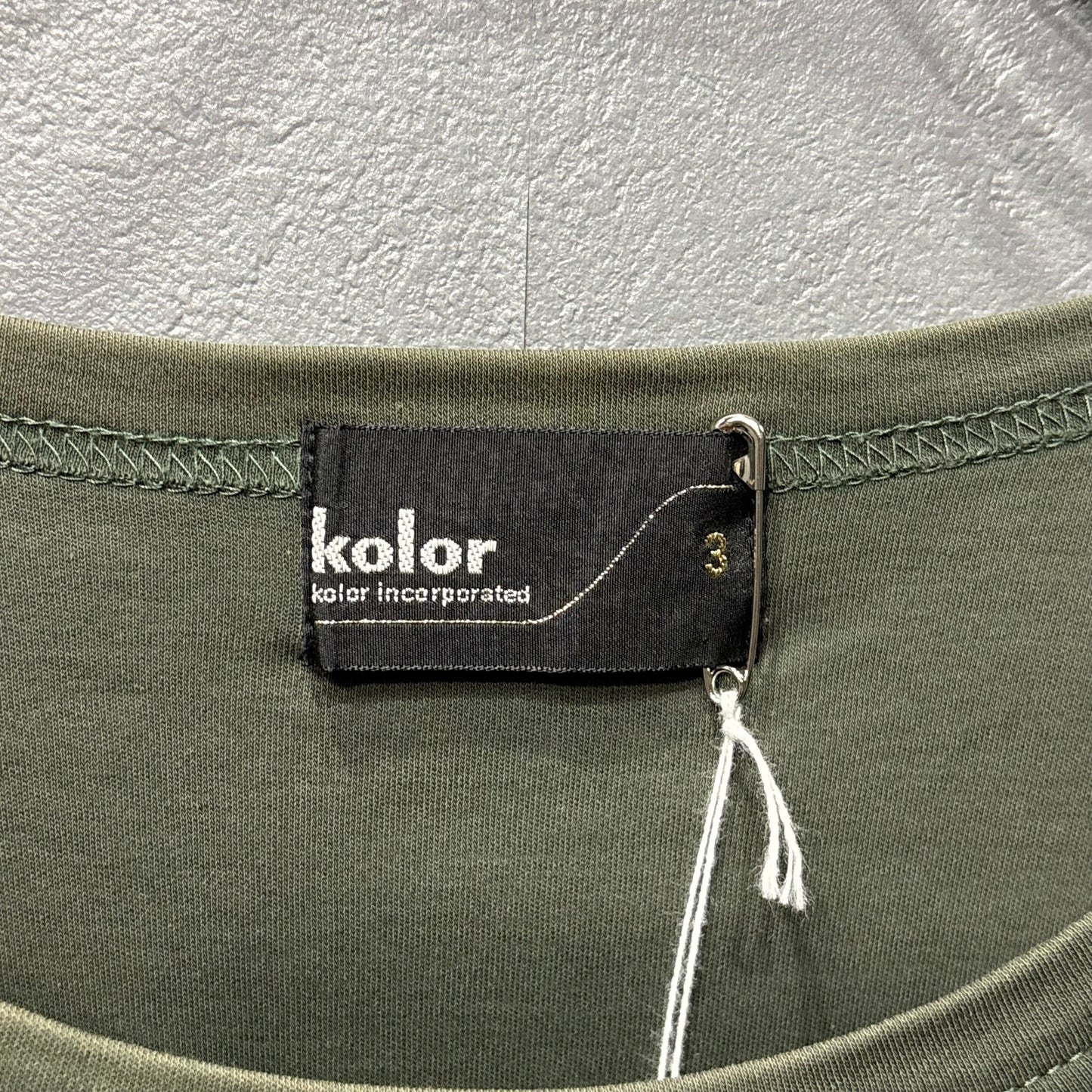 kolor Cotton Wool Switching Design Khaki Black Size 3