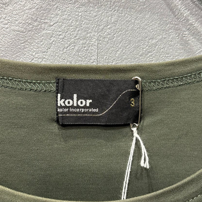 kolor Cotton Wool Switching Design Khaki Black Size 3