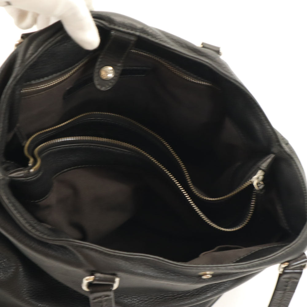 Daniel & Bob Italian Tomorrowland Leather Tote Bag Black