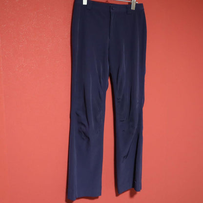 Issey Miyake Purple Nylon Stretch Crinkled Flare Size 2