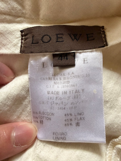 LOEWE Cotton Linen Side Layered Slit Shorts White Size 44