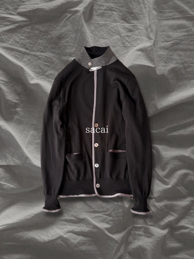 sacai AW2012 Wool Cashmere Silk Chin Strap Jacket Size 1