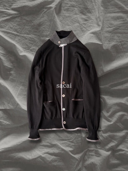 sacai AW2012 Wool Cashmere Silk Chin Strap Jacket Size 1