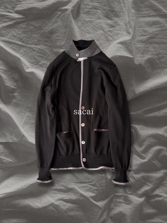 sacai AW2012 Wool Cashmere Silk Chin Strap Jacket Size 1