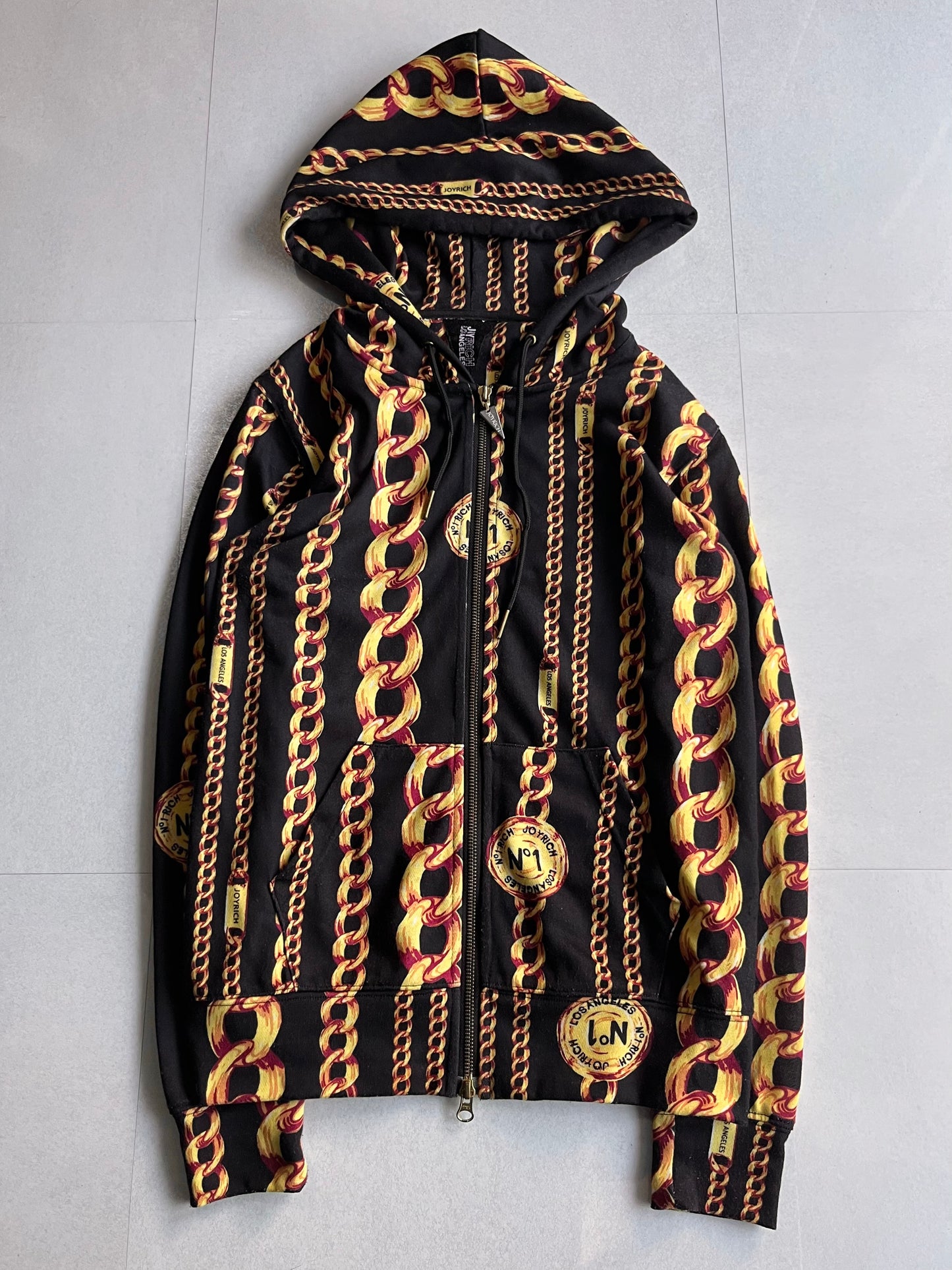 Joyrich Multi Graphic Double Zip Hoodie Polyester Size S